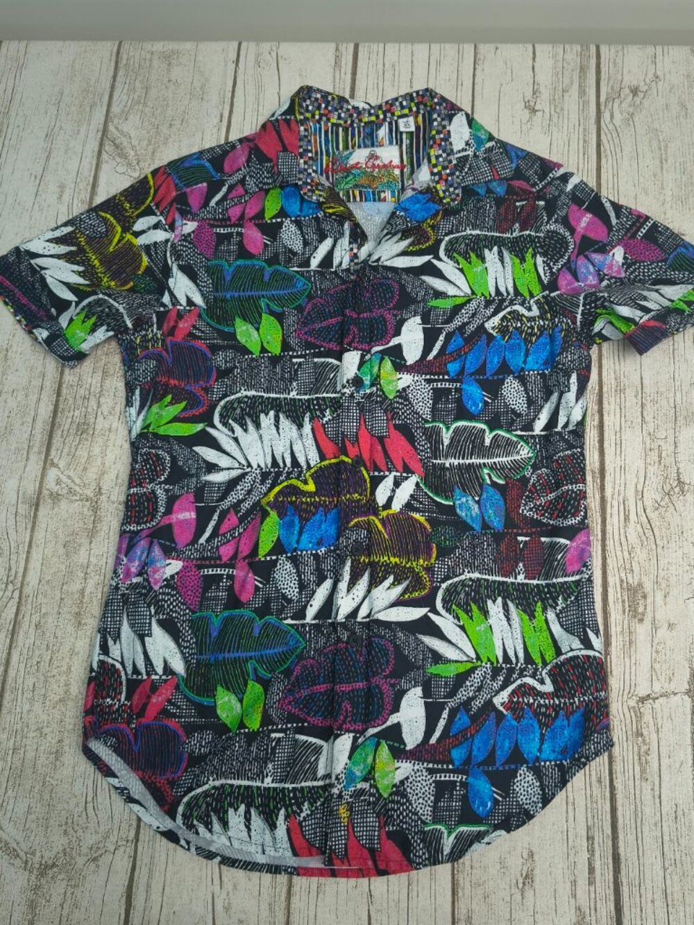Robert Graham Mens Short Sleeve Terzis Button Down Shirt Size XS